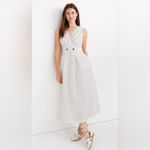 Madewell Button-Waist Wrap Midi Dress Size 00 - Picture 2 of 11